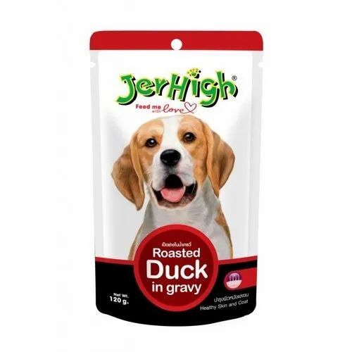 Pet Food Packaging Pouches - Rectangular Plastic Packet , Multicolour Design with Versatile Usage for Pet Food Storage