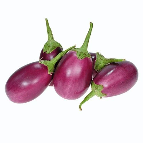 Purple Brinjal - A Grade, Organic, Pesticide Free, High Protein , Loose Packaging, 1 Week Shelf Life, Cool & Dry Storage, Purple & Green Color, Chopped & Cooked Style