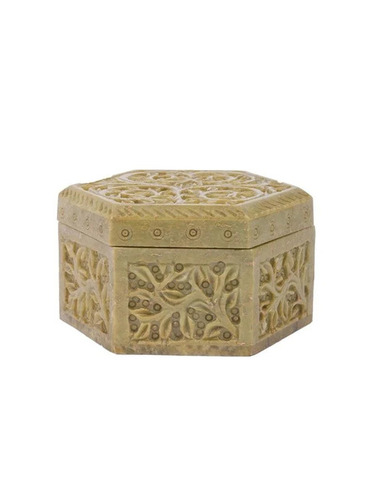 Soapstone Carved Box - Water Resistant Standard Size Cream Color | Indian Regional Style Customized in Material and Color Painted Finish