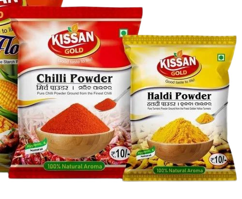 Spice Packaging Pouch - Plastic Material, Multi Color | Ideal for Storing and Preserving Spices in Eye-Catching Packaging