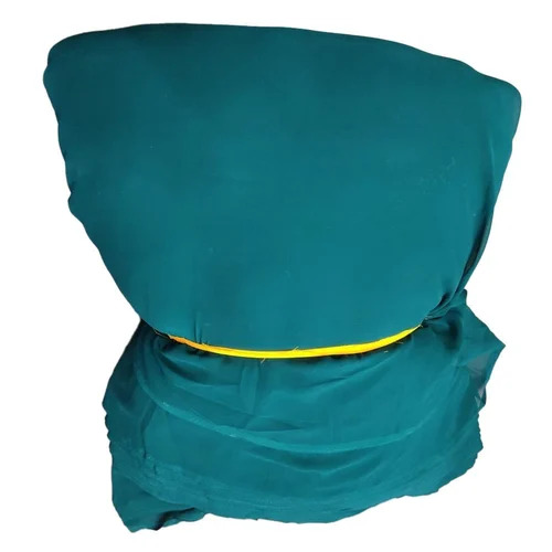 Blooming Green Georgette Fabric - 60 Gram, Washable and Shrink Resistant, Plain Texture