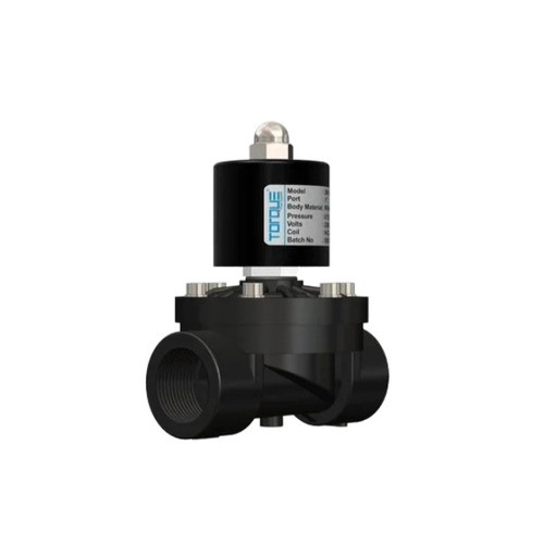 Black Nylon Water Solenoid Valve - 1 Inch Automatic Low-Pressure 0-7 Bar | Threaded End Connection Ideal for Industrial Use