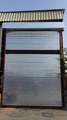 Galvanized Iron Grill Rolling Shutter - Galvalnized Iron Material Heavy-Duty Build Weatherproof Design Secure Locking Mechanism Grey Color