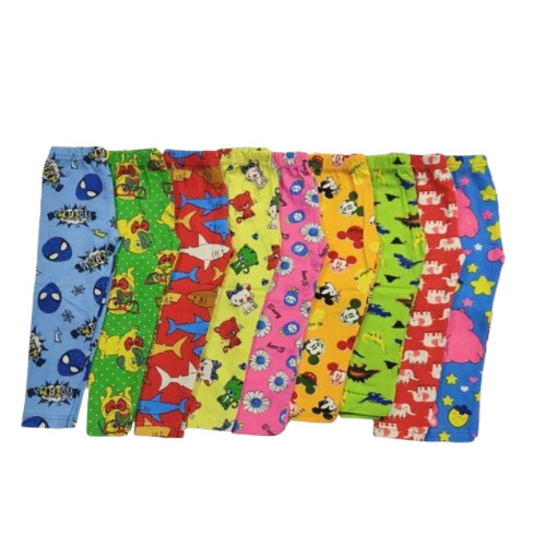 Kids Girls Leggings - Cotton Blend, Footed Length, Multicolor, 170-220 GSM | No Fade, Washable, Printed Pattern for Casual Summer Wear