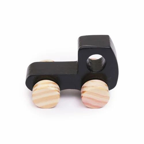 Kids Wooden Toy Truck - Handmade Wooden Material, Black Color | Long Life, Perfect Shape, Ideal for Ages 0-3 Years