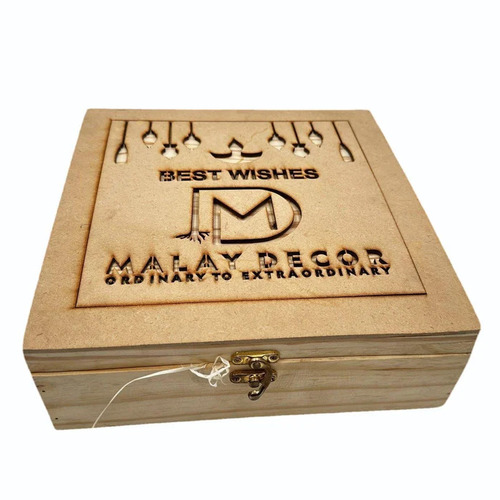 Logo Cutting Wooden 4 Jars Gift Box - Wood Material Customized Size Multicolor Design | Gift Use Rectangular Shape Customized Compartments