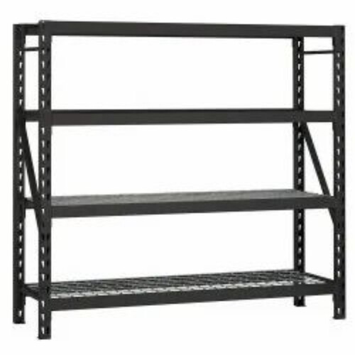 Mild Steel Heavy Duty Storage Rack - Color: Black