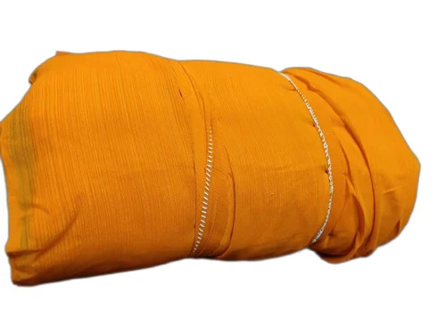 Mustard Yellow Plain Georgette Fabric - Washable, Shrink Resistant | Plain Texture, Suitable for Textile Industry, Recommended for All Seasons