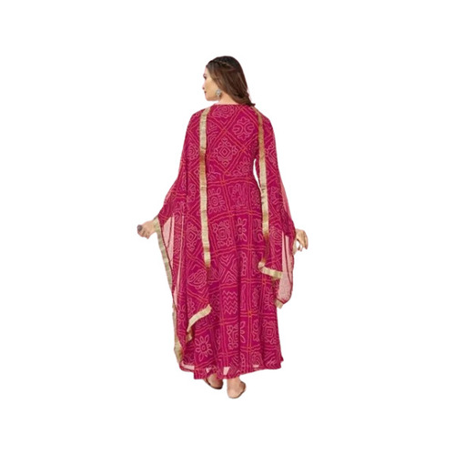 Pink Printed Georgette Suit