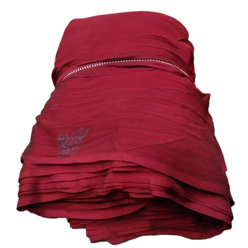 Blooming Maroon Georgette Fabric - Washable, Shrink Resistant | Plain Texture, Ideal for Textile Industry