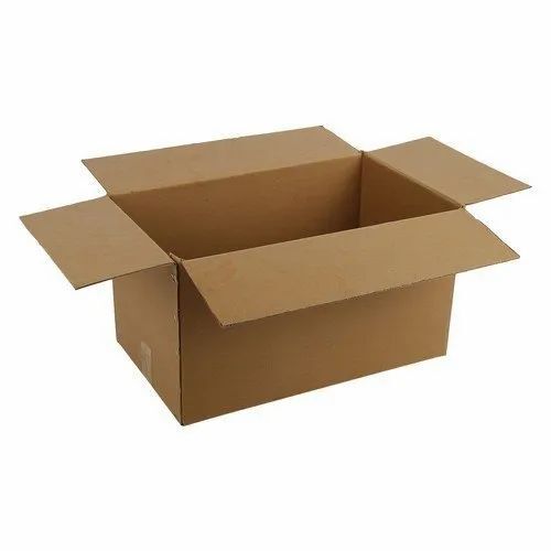 Plain Corrugated Boxes - Double Wall 5 Ply, Matte Varnished Brown Finish for Apparel, Electronics, Food, Gifts & Crafts, Holds 11-25 Kg