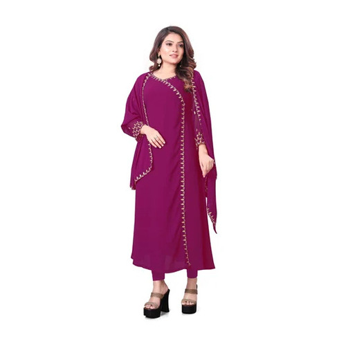 Purple Georgette Suit