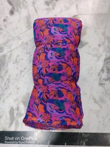Poly Chiffon Printed Fabric - Washable, Shrink Resistant | Various Colors, Printed Texture