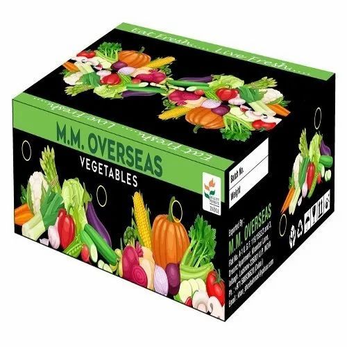 Vegetable Packaging Box - Multi Color Printed Paper Material | Eco-Friendly Design for Fresh Produce