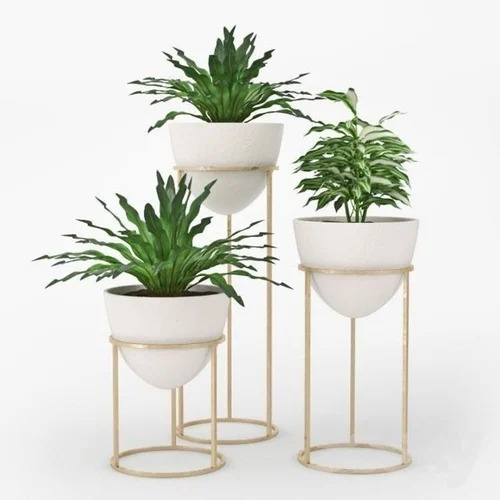 White Plant Stand - Iron and Steel Material | Durable Metal Frame, Lightweight Design, Scratch-Resistant Finish, Multi-Tiered Levels, Weather-Resistant Coating, Space-Saving Minimalist Look, Easy to Assemble