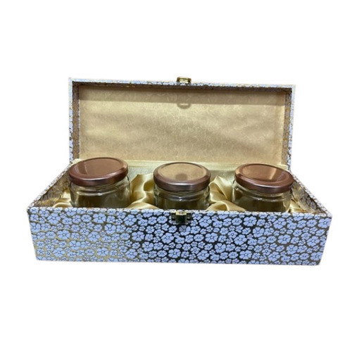 Wooden 3 Jar Gift Set - Multicolor Printed Design, Elegant Look & Impeccable Finish