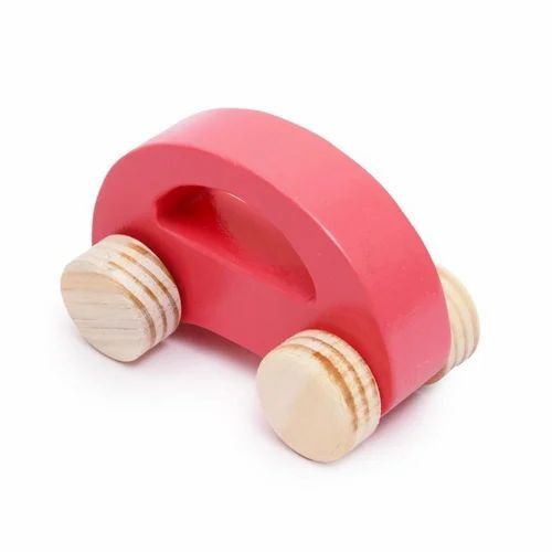 Wooden Car Toys - Handmade Wooden Toy, 0-3 Years, Red Color | Long Life, Perfect Shape, Ideal for Baby Playing