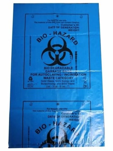 Blue Plastic Garbage Bag - ABS Material, 16x20 Inch Size | Tear Resistant, Embossed Design, Tested Quality