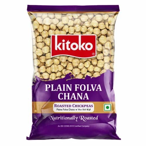 Kitoko Plain Folva Roasted Chana - 200 Gram Packet, Fine Roasted Chana, FSSAI Certified, Fried with 6 Months Shelf Life