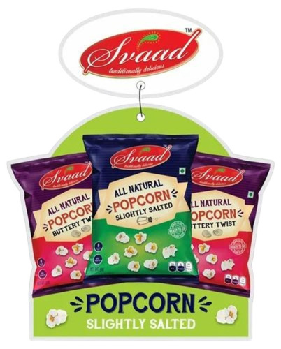 Popcorn Packaging Pouch - BOPP 8x12 Inches Multicolour | Printed Design Glossy Finish Double Layer Lamination Heat Sealed Closure