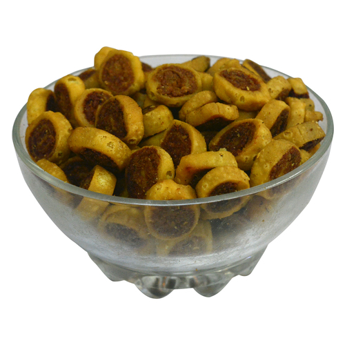 Bhakarwadi Namkeen - Fresh 100% Pure, Regular Size Spicy Snack | Tasty & Digestive, Protein-Rich 50% Nutrient Content, Soft Texture, 6 Months Shelf Life