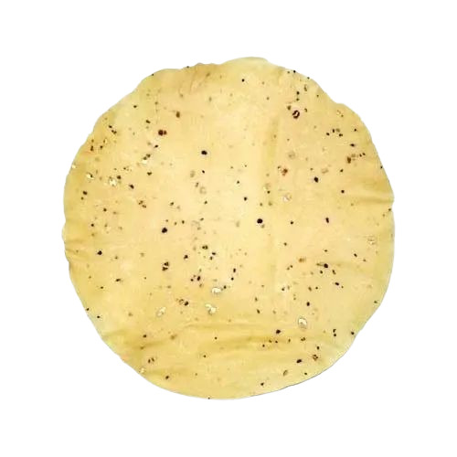 Black Pepper Papad - Round Dried Snack | Spicy Flavor, Yellow Color, Food Grade A, Suitable for All Ages, 3 Months Shelf Life