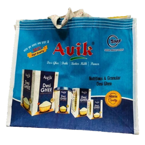 Blue Printed Canvas Bags - Canvas Material, Loop Handle, Multicolor, 20 Kg Capacity | Stylish Printed Design, Perfect for Daily Use and Storage