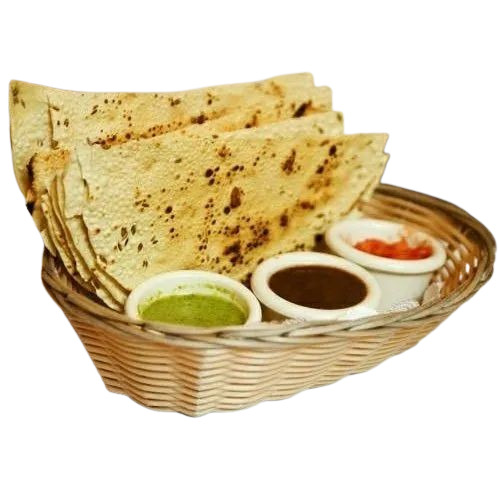 Chilli Garlic Papad - Dried Round Shape, Spicy Flavor & Yellow Color | Food Grade A, Suitable for All Ages, 3 Months Shelf Life