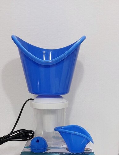 Facial Steamer - 120W Power Portable Design White and Blue | Enhances Absorption Refreshing Skin Quick Heating Relieves Congestion Easy-to-Use Cool and Warm Mist Improves Circulation Acne Treatment