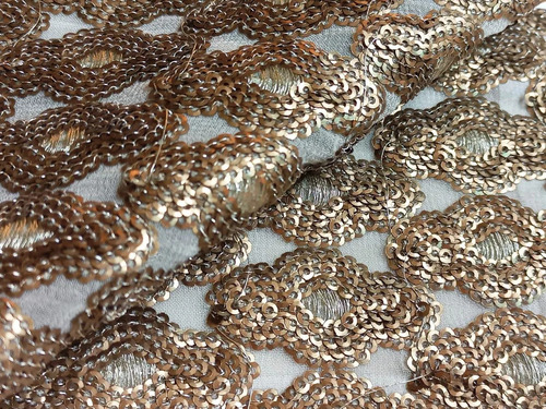 High Quality Sequin Fabric - Embroidered Texture, Various Colors | Designer Style, Dry Clean Wash Care