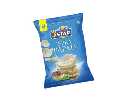 Jeera Papd Packaging Pouch - Plastic Material | Versatile Usage for Freshness Preservation and Bulk Storage Solutions