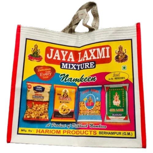 Loop Handle Canvas Printed Bag - 20 Kg Capacity, Multicolor Design, Durable Canvas Material, Stylish Loop Handle Design