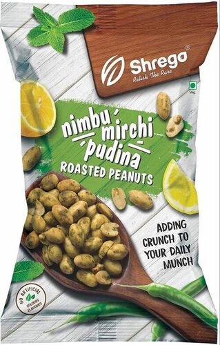 Nimbu Mirchi Pudina Roasted Peanuts - Organic, Spicy Salted Flavor | No Preservatives, 6 Months Shelf Life, Cool & Dry Storage