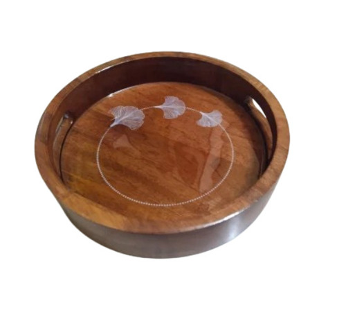 Round Wooden Serving Tray