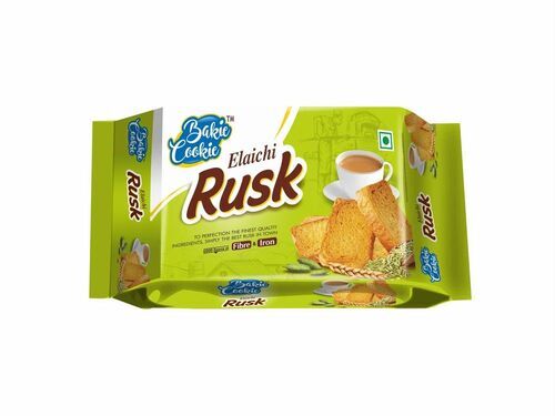 Rusk Packaging Pouch - HDPE Material, 1 Kg Capacity | Multicolour Printed Design for Versatile Packing Solutions