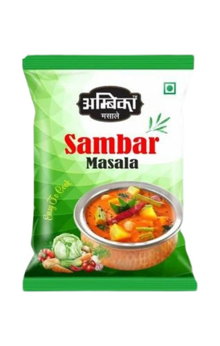 Sambar Masala Packaging Pouch - 1 Kg Capacity PP Material Multicolour Printed Design Matte Finish Double Layer Lamination Heat Sealed Closure