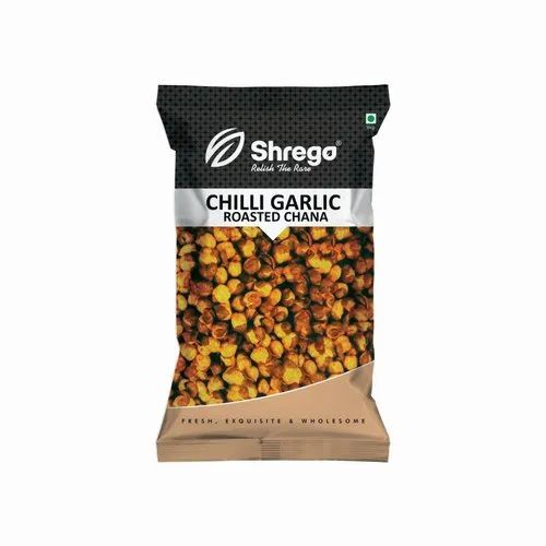 Shrego Chilli Garlic Roasted Chana - Organic Spicy Roasted Chana, No Added Preservatives, 6 Months Shelf Life, Flavorful Taste