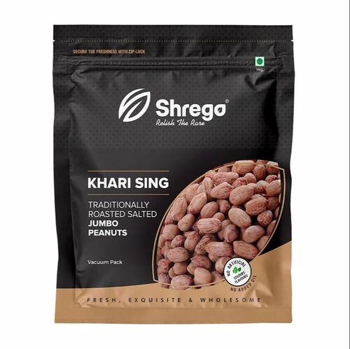 Shrego Khari Sing - Organic Jumbo Roasted Salted Peanuts, Spicy Flavor, No Preservatives, 6 Months Shelf Life, Cool & Dry Storage