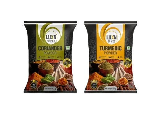 Spices Packaging Pouch - Plastic Material, Multicolour Printed Design | Ideal for Storing and Preserving Spices