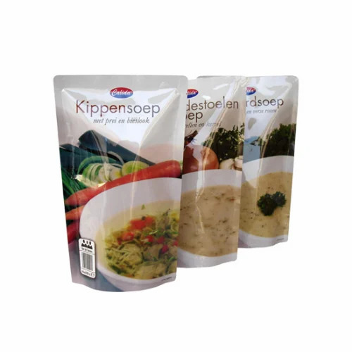 Stand Up Pouches - 500 Grams Capacity, Multicolour PET Material, Zip Lock Packaging