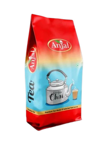 Tea Packaging Pouch - LDPE, Side Gusseted Design with Glossy Finish and Customized Multicolour Printed Pattern | Rotogravure Printing Technique