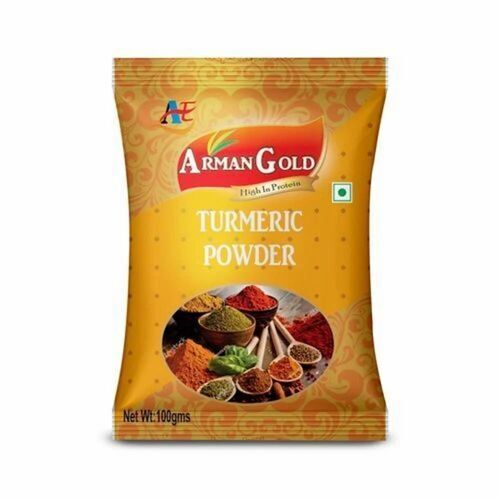 Turmeric Powder Packaging Pouch - Plastic Material, Pillow Pouch, Multicolour Printed Design | Ideal for Spice Storage and Packaging