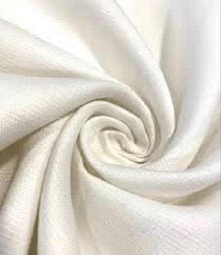 White Dyed Linen Fabric - Washable, Shrink Resistant, Plain Texture | Ideal for Textile Industry Applications, Elegant White Color