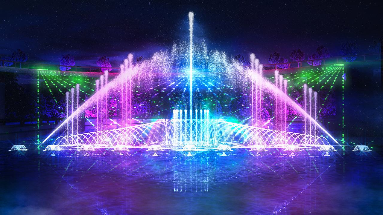 Big Music Fountain  - Color: Rgb