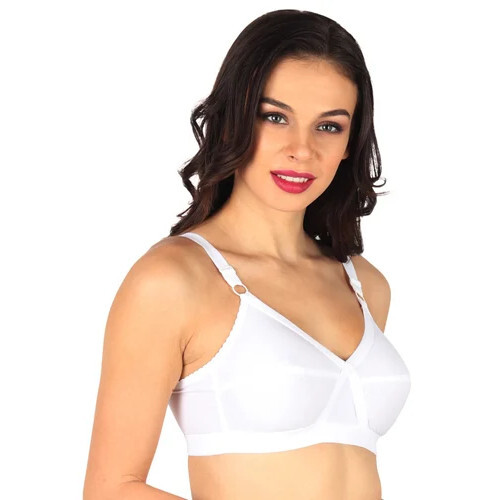 Biguna White Cotton Cross Belt Ladies Bra