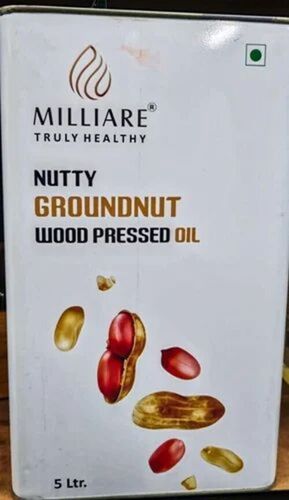 Cold Pressed Groundnut Oil - 5 Litre Plastic Bottle Organic Purity 99% Fresh for Cooking