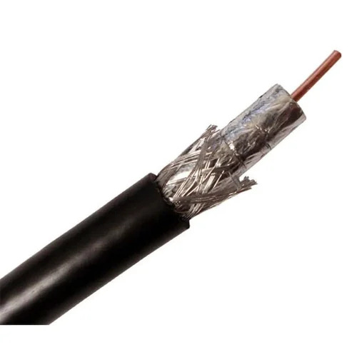 Electrical Coaxial Cable - Copper, 1000 Meter Length, Black Jacket | Signal Integrity, Flexible Design, Low Signal Loss, Corrosion Resistant, High Frequency Support, Easy Installation, Weatherproof Jacket