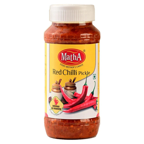 Matha Red Chilli Pickles - Highly Organic, Tasty Oil-Preserved Spicy Pickles | Traditional Indian Flavor with Delicious Heat