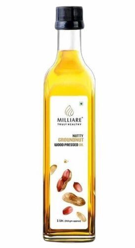 Milliare Wood Pressed Groundnut Oil - 1 Litre Plastic Bottle, Organic Cultivation, 99% Purity, Fresh Quality, 12 Months Shelf Life, Ideal for Cooking