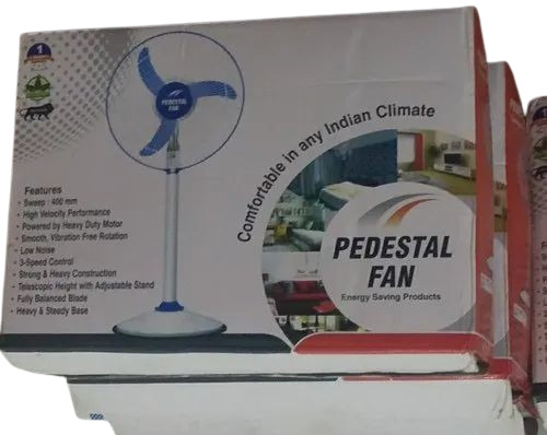 Pedestal Fan Packaging Box - Single Wall 3 Ply, Virgin Kraft Paper, Multi Color, Lithography/Offset Printed | Weight Capacity: 11-25 Kg